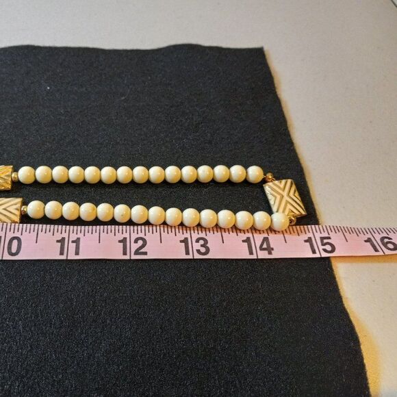 Napier Bead & Gold Tone Metal/Enamel  Necklace - Picture 4 of 6